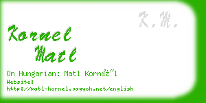 kornel matl business card